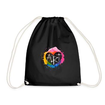 Art brush - Drawstring Bag - black - Front