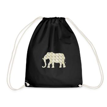 Elephant - Drawstring Bag - black - Front
