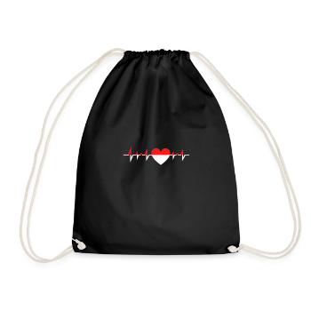 Indonésie Coeur - Sac de sport léger - noir - Devant