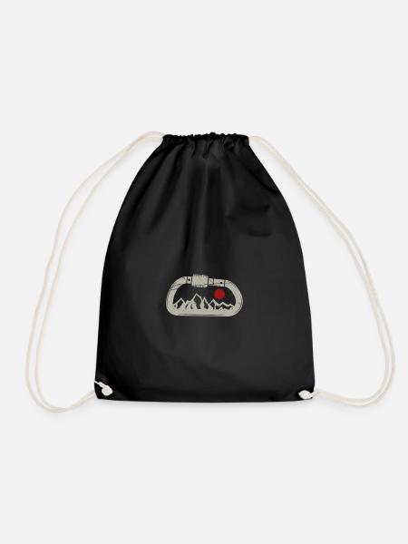Climbing carabiners - Drawstring Bag - black