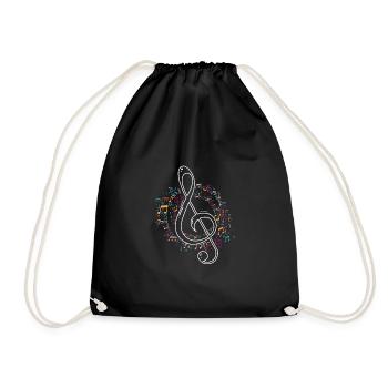 Clef music gift - Drawstring Bag - black - Front