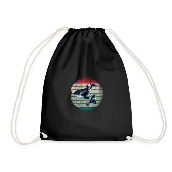 Orca - Drawstring Bag - black - Front