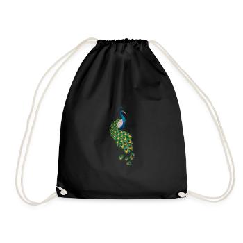 Peacock animal lover - Drawstring Bag - black - Front