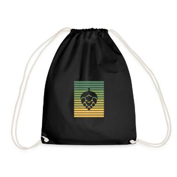 Houblon de bière rétro - Sac de sport léger - noir - Devant