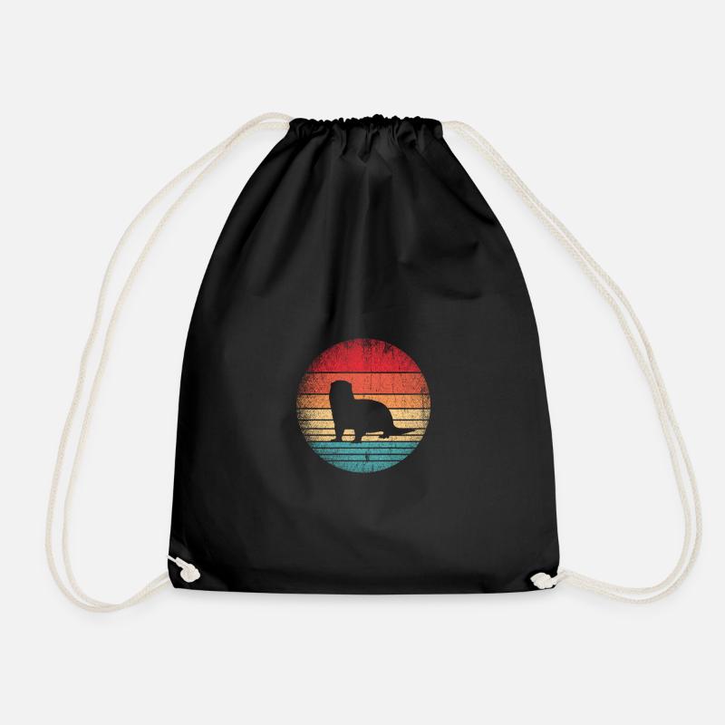 Retro Otter Nagetier - Turnbeutel - Schwarz