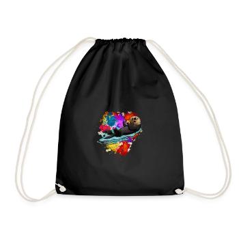 otter - Drawstring Bag - black - Front