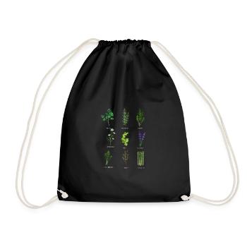 Plant nursery herbs - Drawstring Bag - black - Front