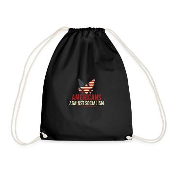 Capitalism capitalist usa - Drawstring Bag - black - Front