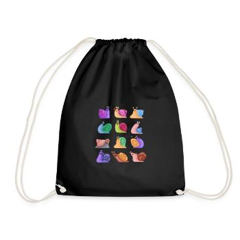 Snail housing slug - Drawstring Bag - black - Front