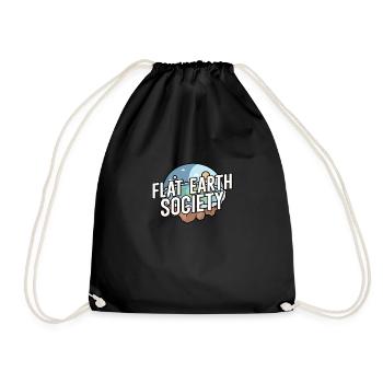 Flat Earth Society - Drawstring Bag - black - Front