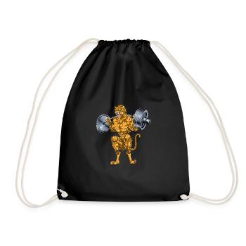 Tiger squat - Drawstring Bag - black - Front