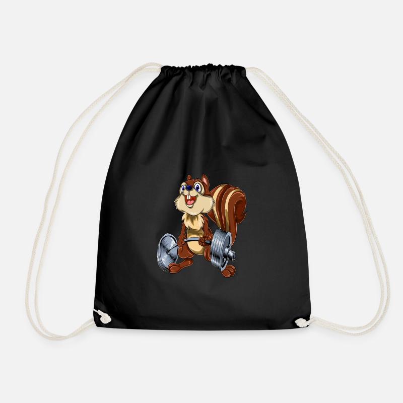Eichhörnchen Deadlift - Turnbeutel - Schwarz