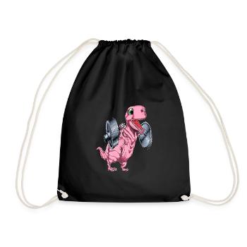 Tyrannosaurus squat - Drawstring Bag - black - Front