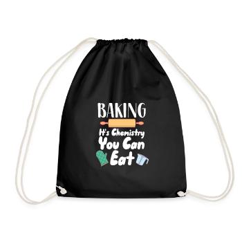 Backen - Chemie, die man essen kann - Turnbeutel - Schwarz - Vorne