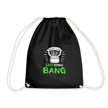 I Just Wanna Bang Car Audio Technician - Turnbeutel - Schwarz - Vorne