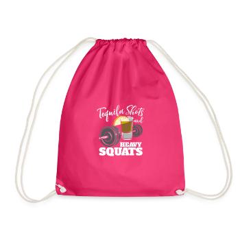 Tequila Shots und schwere Kniebeugen - Turnbeutel - Fuchsia - Vorne