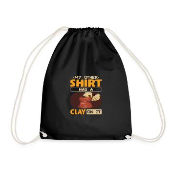 Mein anderes Shirt hat Lehm drauf - Turnbeutel - Schwarz - Vorne