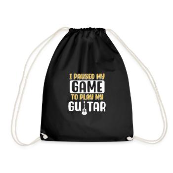 Ich habe mein Spiel unterbrochen, um meine Gitarre - Turnbeutel - Schwarz - Vorne