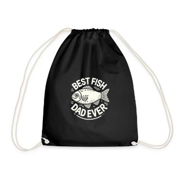 Bester Fisch-Dad aller Zeiten - Turnbeutel - Schwarz - Vorne