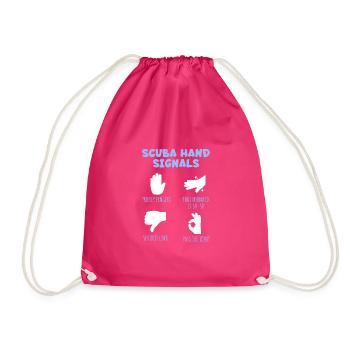 Taucher-Handzeichen - Turnbeutel - Fuchsia - Vorne