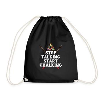 Stop Talking Start Chalking - Turnbeutel - Schwarz - Vorne