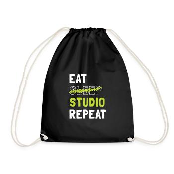 Eat Sleep Studio Repeat - Turnbeutel - Schwarz - Vorne