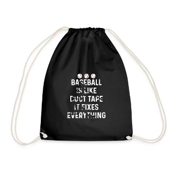 Baseball ist wie Klebeband - es repariert alles - Turnbeutel - Schwarz - Vorne