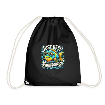 Einfach weiterschwimmen - Turnbeutel - Schwarz - Vorne