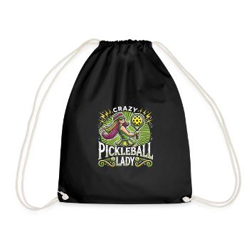 Verrückte Pickleball-Dame - Turnbeutel - Schwarz - Vorne