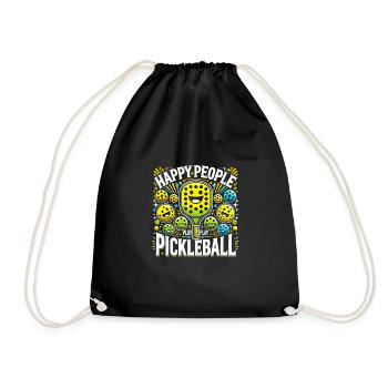 Glückliche Menschen spielen Pickleball - Turnbeutel - Schwarz - Vorne