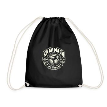 Krav Maga ist meine Therapie - Turnbeutel - Schwarz - Vorne