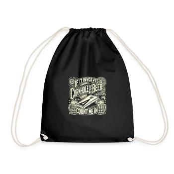 Wenn es um Cornhole und Bier geht, bin ich dabei - Turnbeutel - Schwarz - Vorne