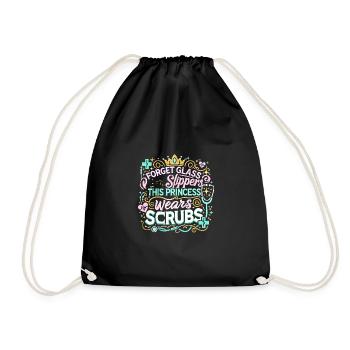 Vergiss die Glaspantoffeln, die Prinzessin trägt - Turnbeutel - Schwarz - Vorne