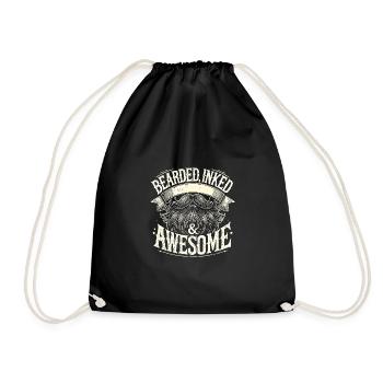 Bearded Inked & Awesome - Turnbeutel - Schwarz - Vorne