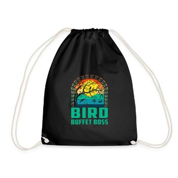 Bird Buffet - Drawstring Bag - black - Front