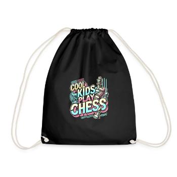 Coole Kinder spielen Schach - Turnbeutel - Schwarz - Vorne