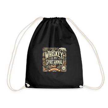 Whiskey ist mein Seelentier - Turnbeutel - Schwarz - Vorne