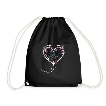 Lapin de Pâques Infirmière - Sac de sport léger - noir - Devant