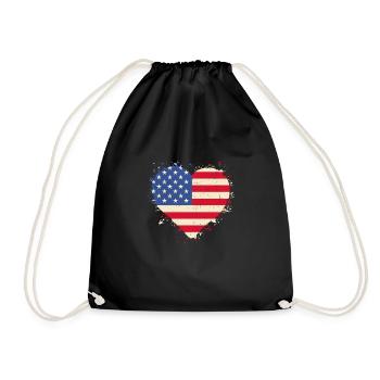 Veteran Herz USA - Turnbeutel - Schwarz - Vorne