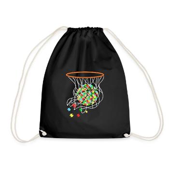 Autism Basketball - Drawstring Bag - black - Front