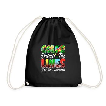 Color outside the lines - Drawstring Bag - black - Front