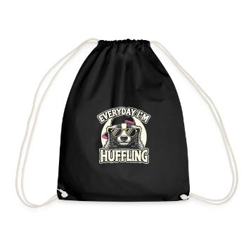 Everyday I'm Huffling - Turnbeutel - Schwarz - Vorne