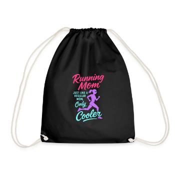 Running Mom - wie eine normale Mutter, nur cooler - Turnbeutel - Schwarz - Vorne