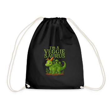 Ich bin ein Veggie-Saurus - Turnbeutel - Schwarz - Vorne