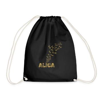 Geschenk für Alica - Turnbeutel - Schwarz - Vorne