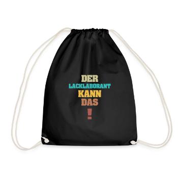 Geschenk für Lacklaborant - Turnbeutel - Schwarz - Vorne