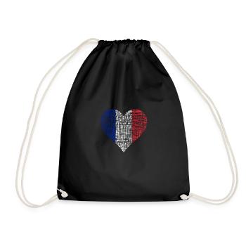 France Heart i love france Frankreich - Turnbeutel - Schwarz - Vorne