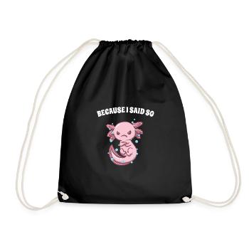 Because I sarcastic so funny parents mom dad - Drawstring Bag - black - Front