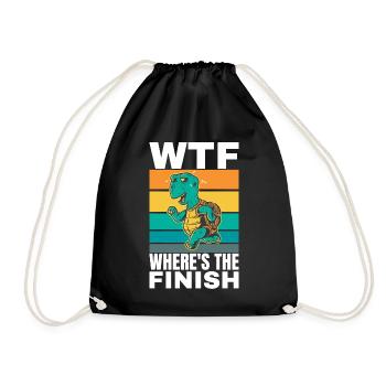 WTF Wo ist das Ziel - Running Runner - Turnbeutel - Schwarz - Vorne