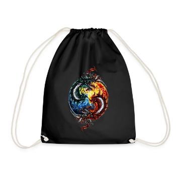 Yin Yang Drache - Turnbeutel - Schwarz - Vorne